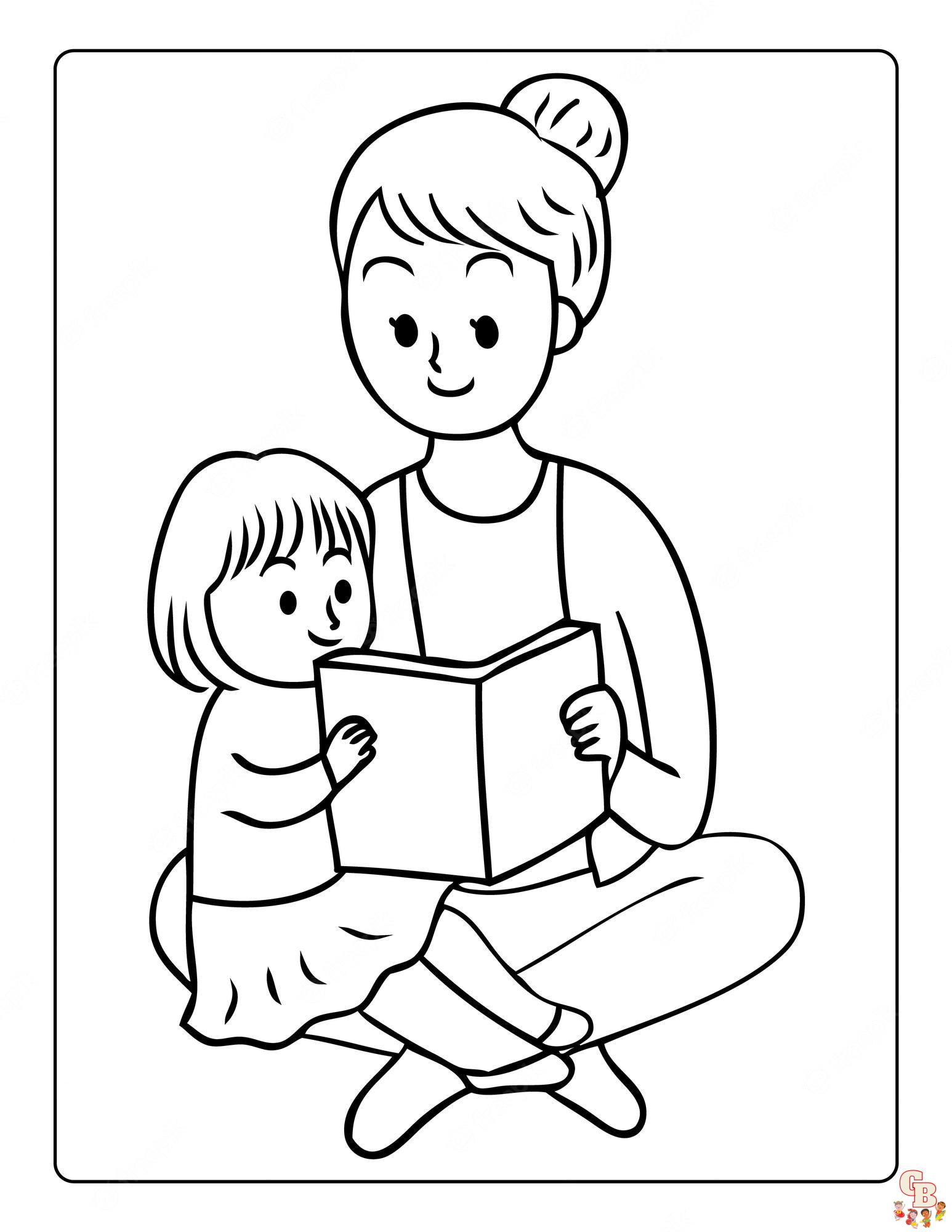 Enjoy some relaxing time with mommy coloring pages