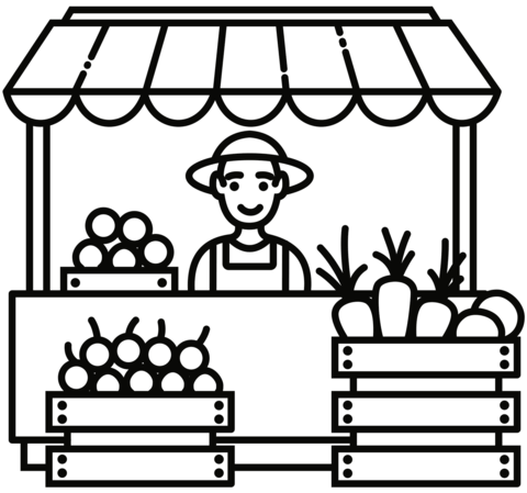 Farmers market coloring page free printable coloring pages