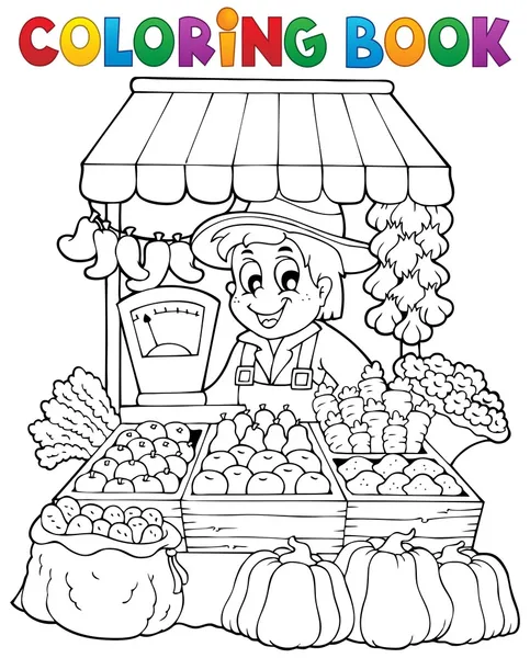 Coloring book farmer theme stock vector by clairev