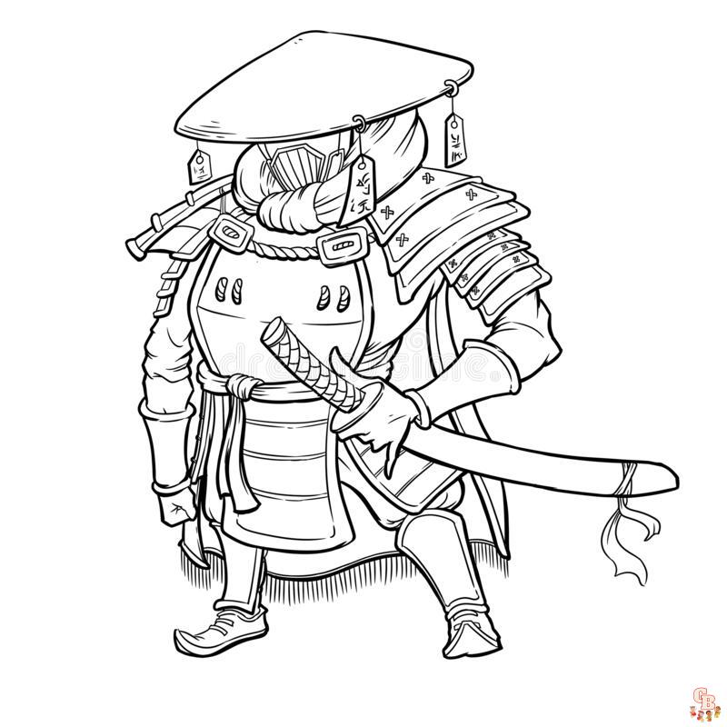 Samurai para colorear