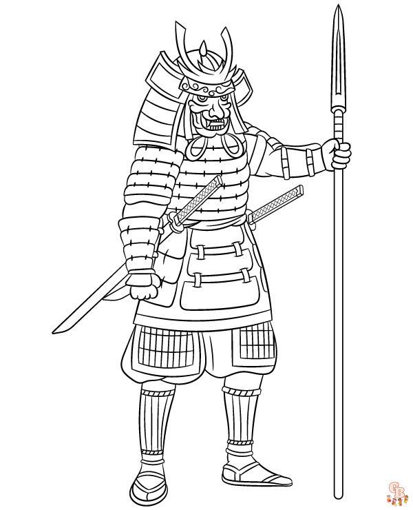 Samurai para colorear