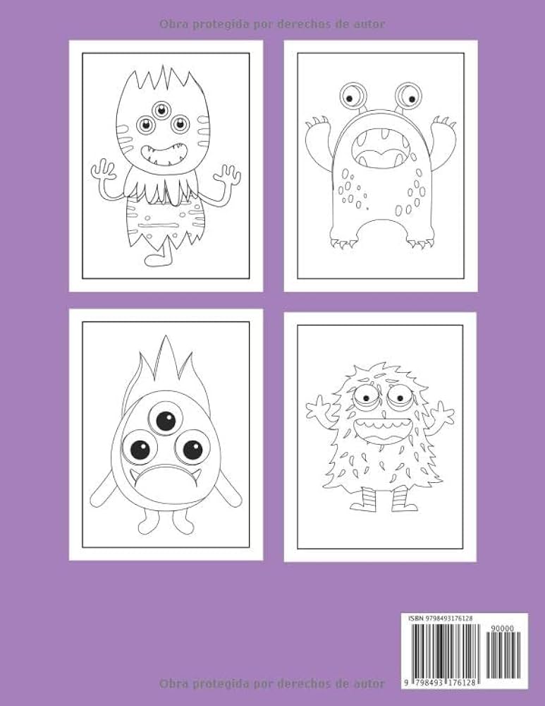 Libro para colorear monstruos para niãos dibujos bonitos y fãcil de colorear para precolar perfecto para chicas y chicos a partir de aãos editions ainos