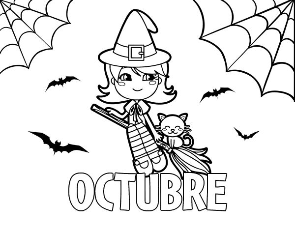 Dibujo de octubre para colorear dibujos hallowen dibujos portada de espaãol