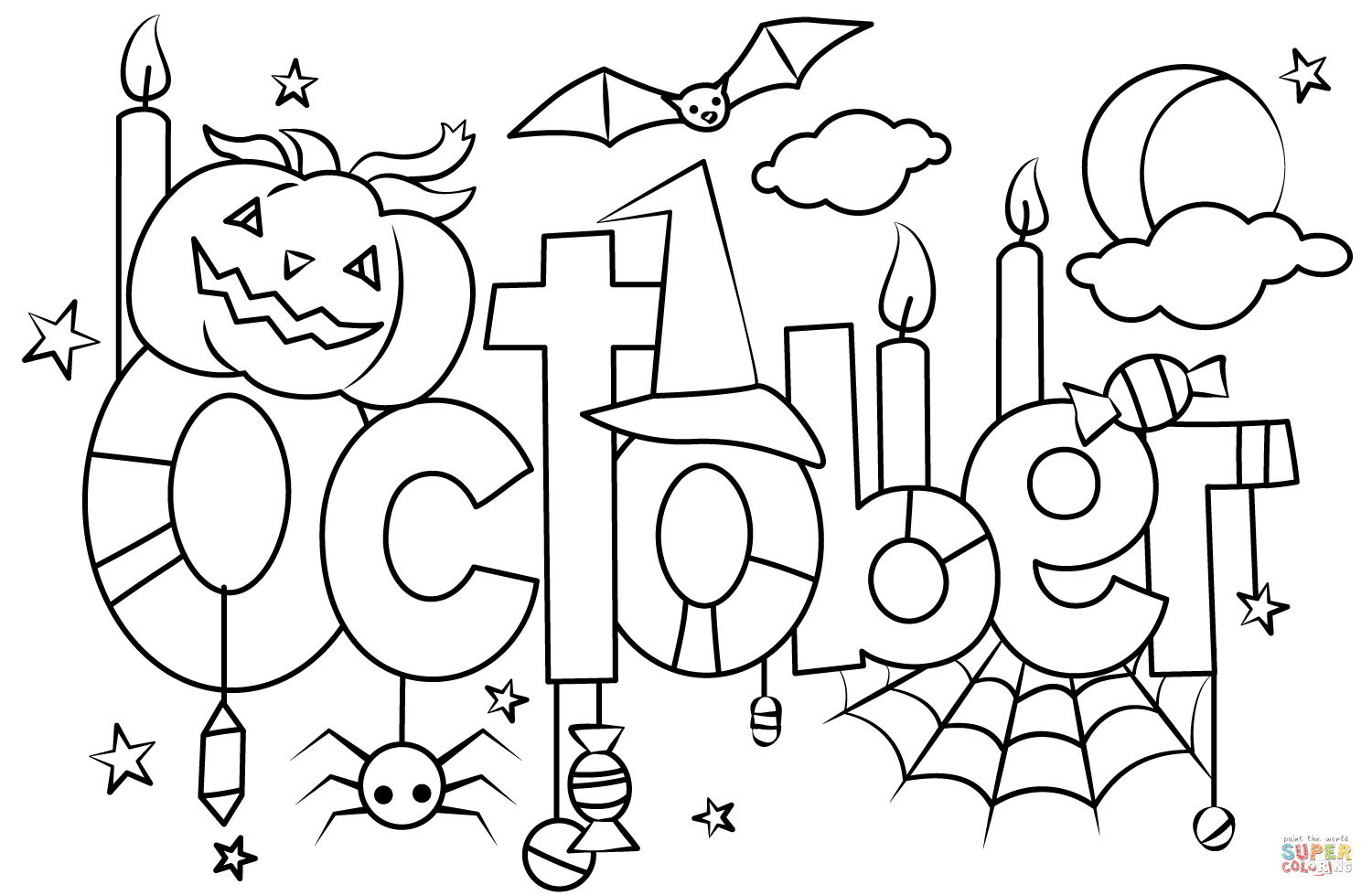 Dibujo de octubre para colorear dibujos para colorear imprimir gratis