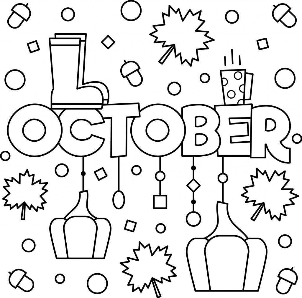 Free october colouring page