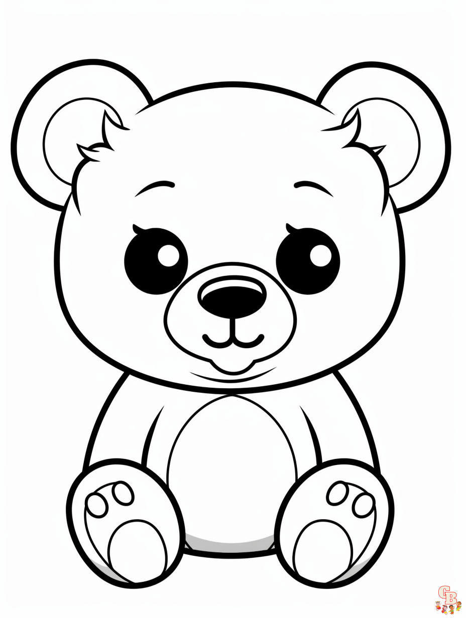 Dibujos para colorear lindos y gratuitos de ositos de peluche para niãos