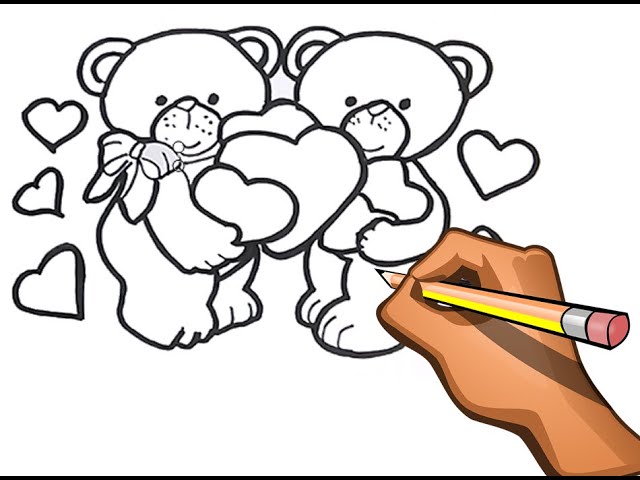 Dibujar facil osos y el amor aprenda a dibujar a corazones y osos