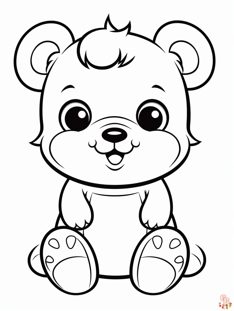 Dibujos para colorear lindos y gratuitos de ositos de peluche para niãos