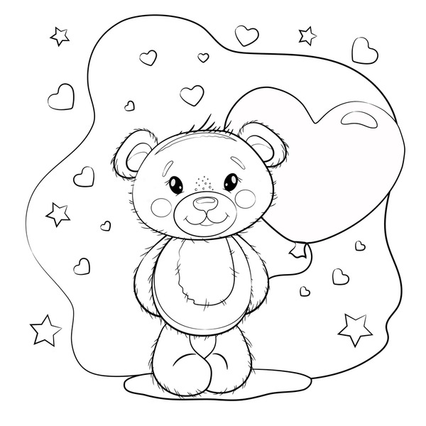 Coloring book teddy bear mãs de vectores de stock y arte vectorial con licencia libres de regalãas