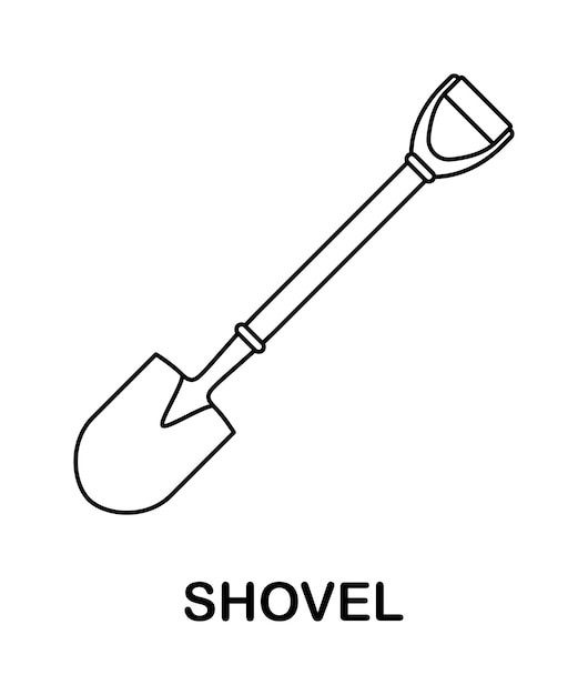 Premium vector coloring page with shovel for kids