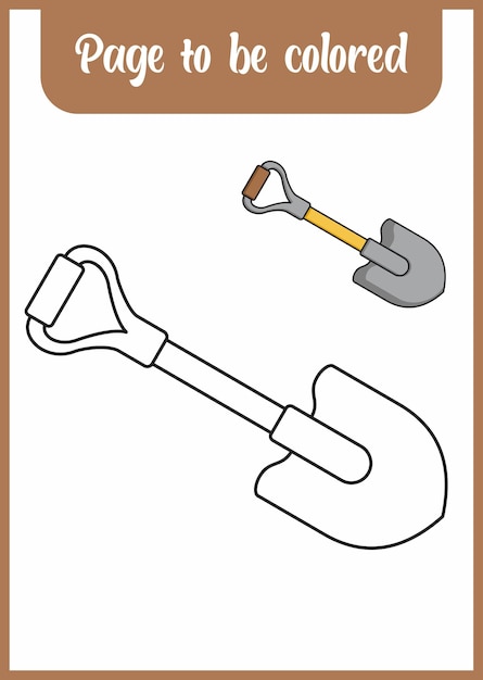 Premium vector coloring book for kid shovel design