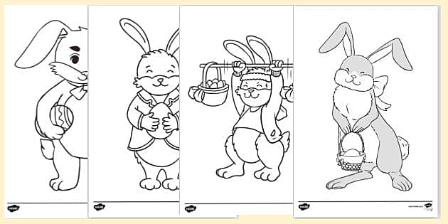 Dibujo del conejo de pascua para colorear professor feito