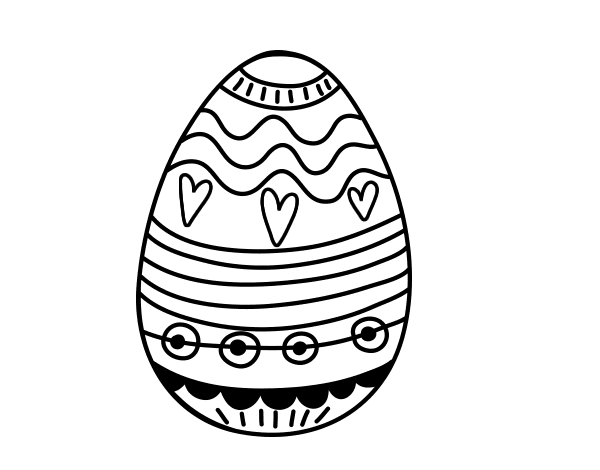 Dibujo de huevo de pascua para decorar para colorear