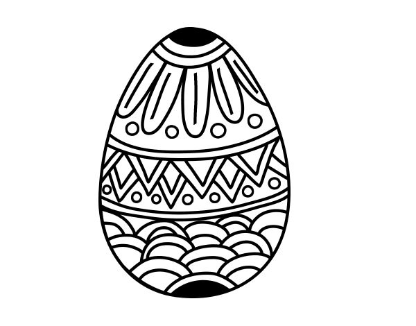 Dibujo de huevo de pascua con decorado estampado para colorear huevos de pascua pascua pascua para colorear