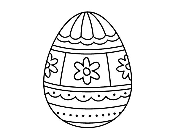 Dibujo de huevo de pascua con decoraciones para colorear huevos de pascua pascua pascua para colorear