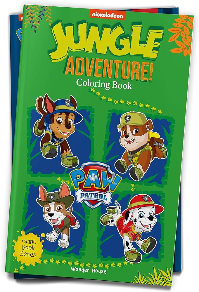 Jungle adventure paw patrol giant coloring book for kids libros