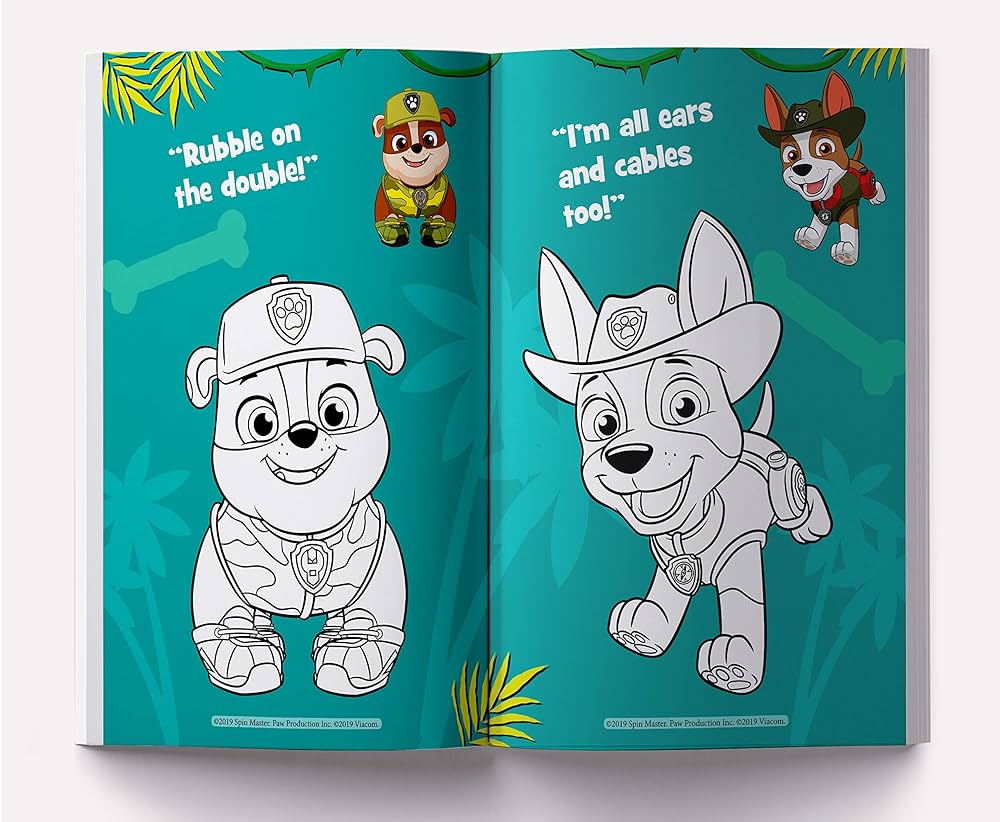 Jungle adventure paw patrol giant coloring book for kids libros