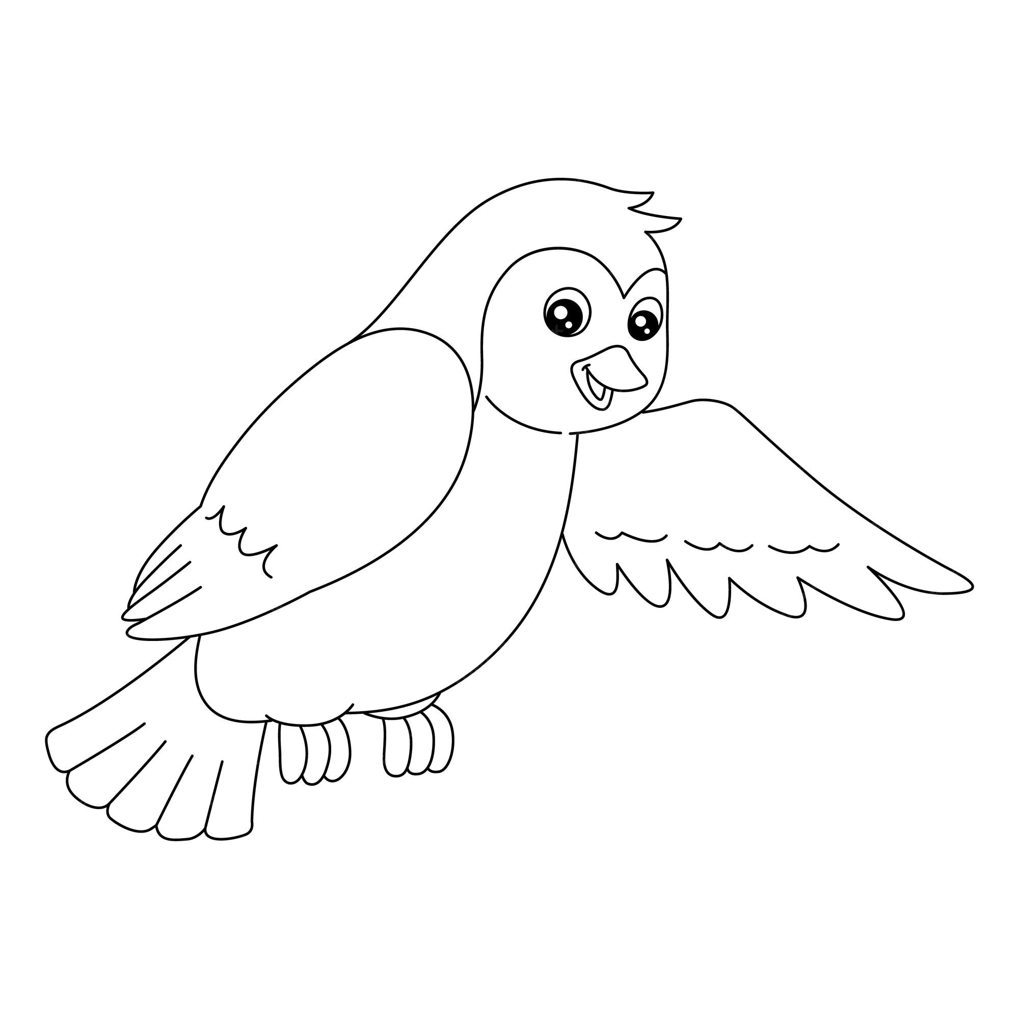 Premium vector a cute and funny coloring page of a bird provides hours of coloring fun for children to color this page is very easy suitable for little kids and toddlers