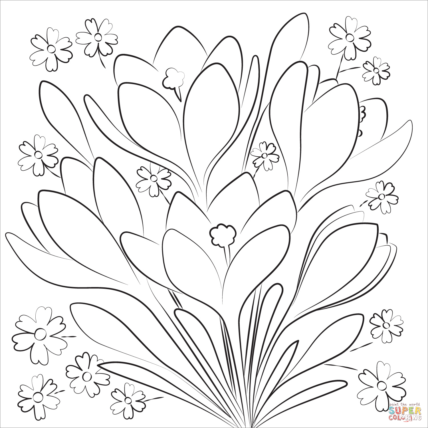 Dibujo de flor de primavera para colorear dibujos para colorear imprimir gratis