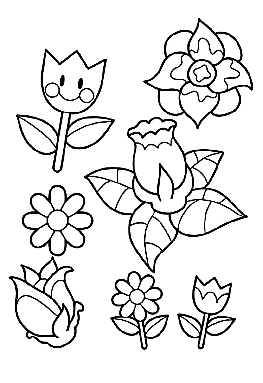 Free printable spring easy coloring page for adults and kids