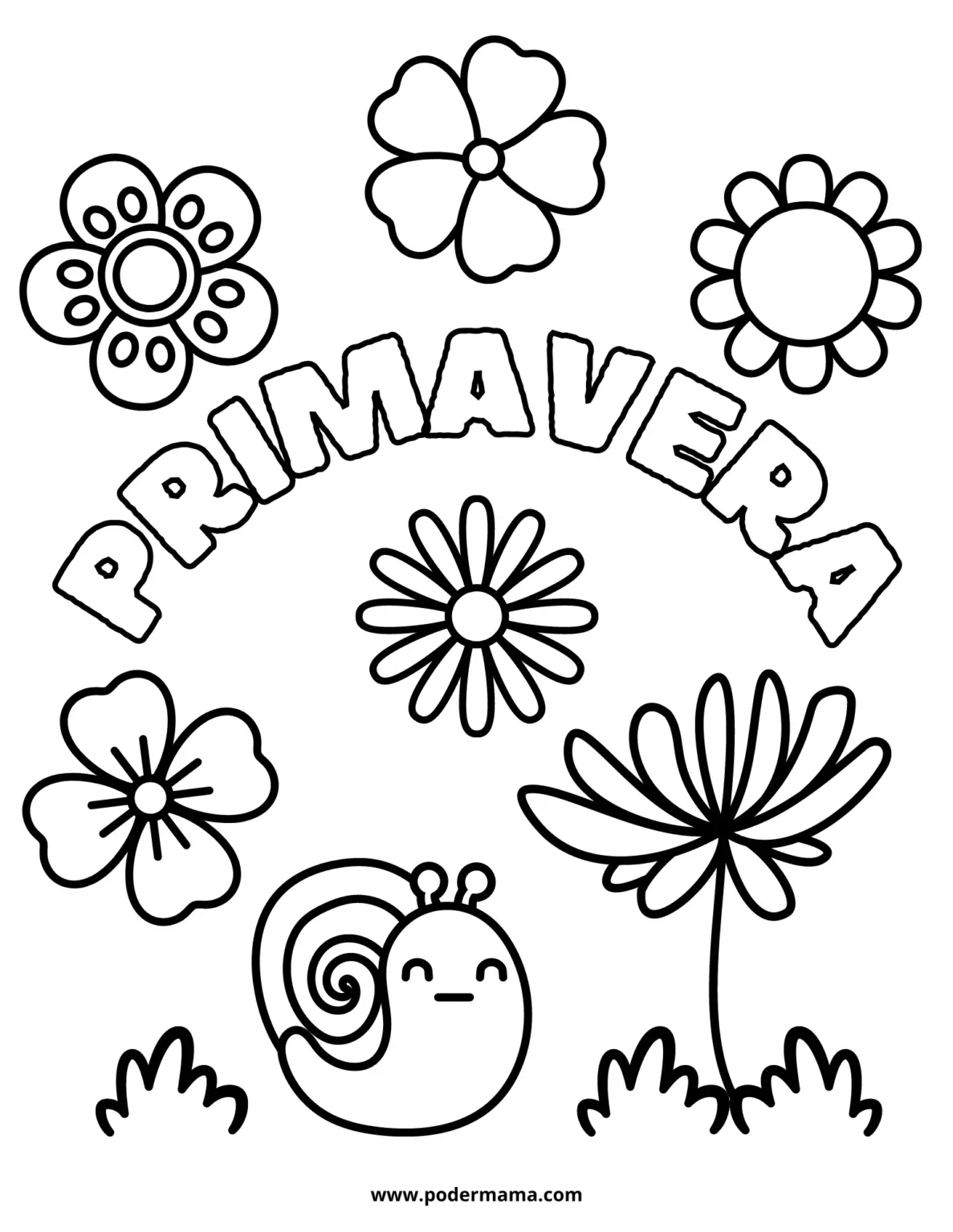 Dibujos de primavera para imprimir y colorear