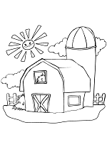 Dibujos para colorear de la granja finca o rancho