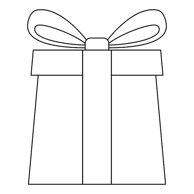 Premium vector coloring page with gift box for kids