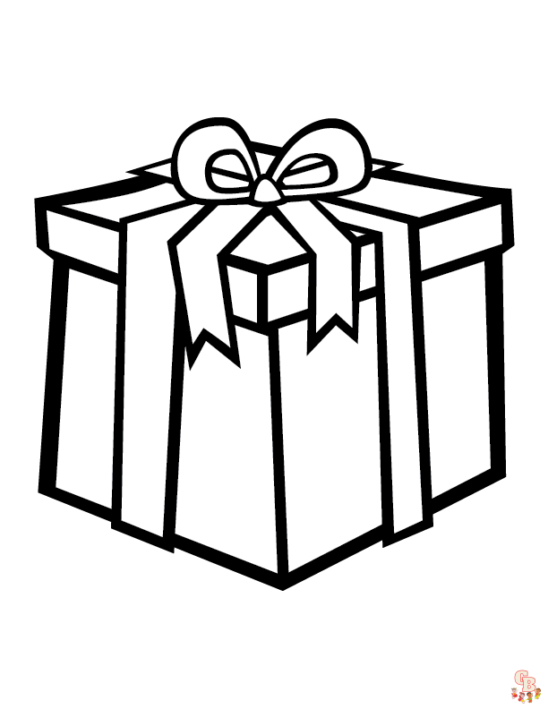 Gift box coloring pages