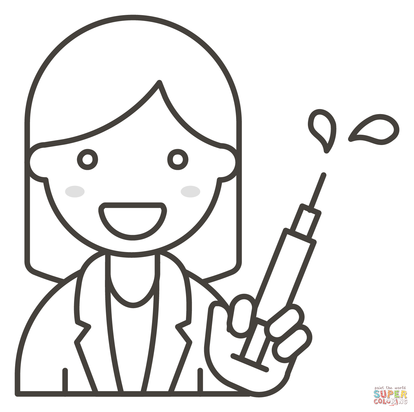 Woman health worker coloring page free printable coloring pages