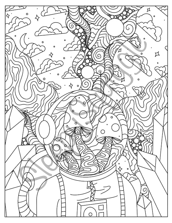 Trippy coloring pages pack de descarga digital de pãginas para colorear trippy coloring pages salud mental alivio del estrãs