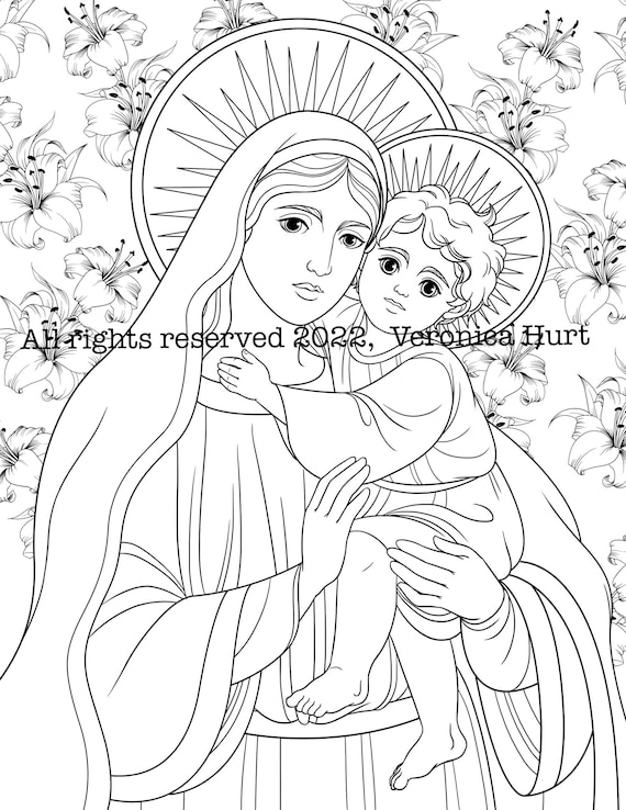 Dibujo de solemnidad de marãa madre de dios para colorear santa marãa dibujos para colorear para niãos y adultos