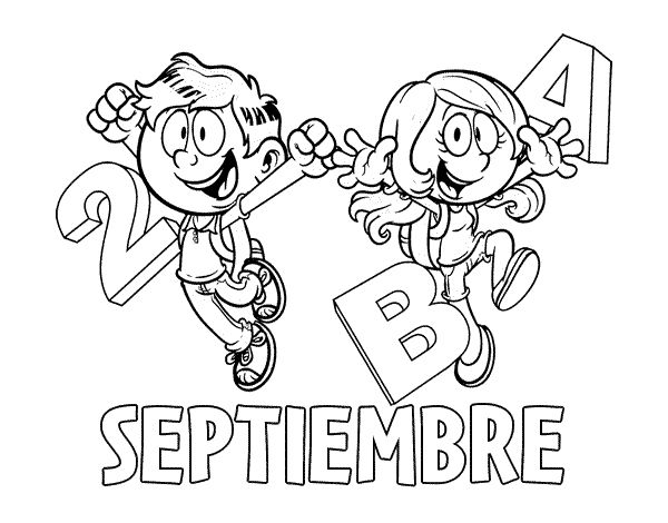 Dibujo de septiembre para colorear efemerides de septiembre formatos de diplomas portadas de matematicas