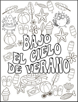 Summer coloring pages spanishno prep fun beach el verano pãginas de colorear