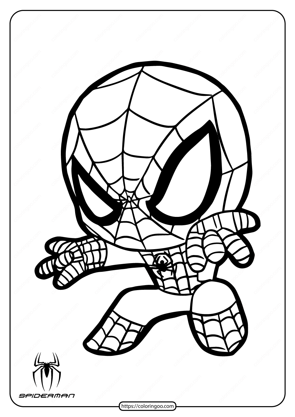 Printable cute spiderman coloring page for kids cartoon coloring pages spiderman coloring avengers coloring pages