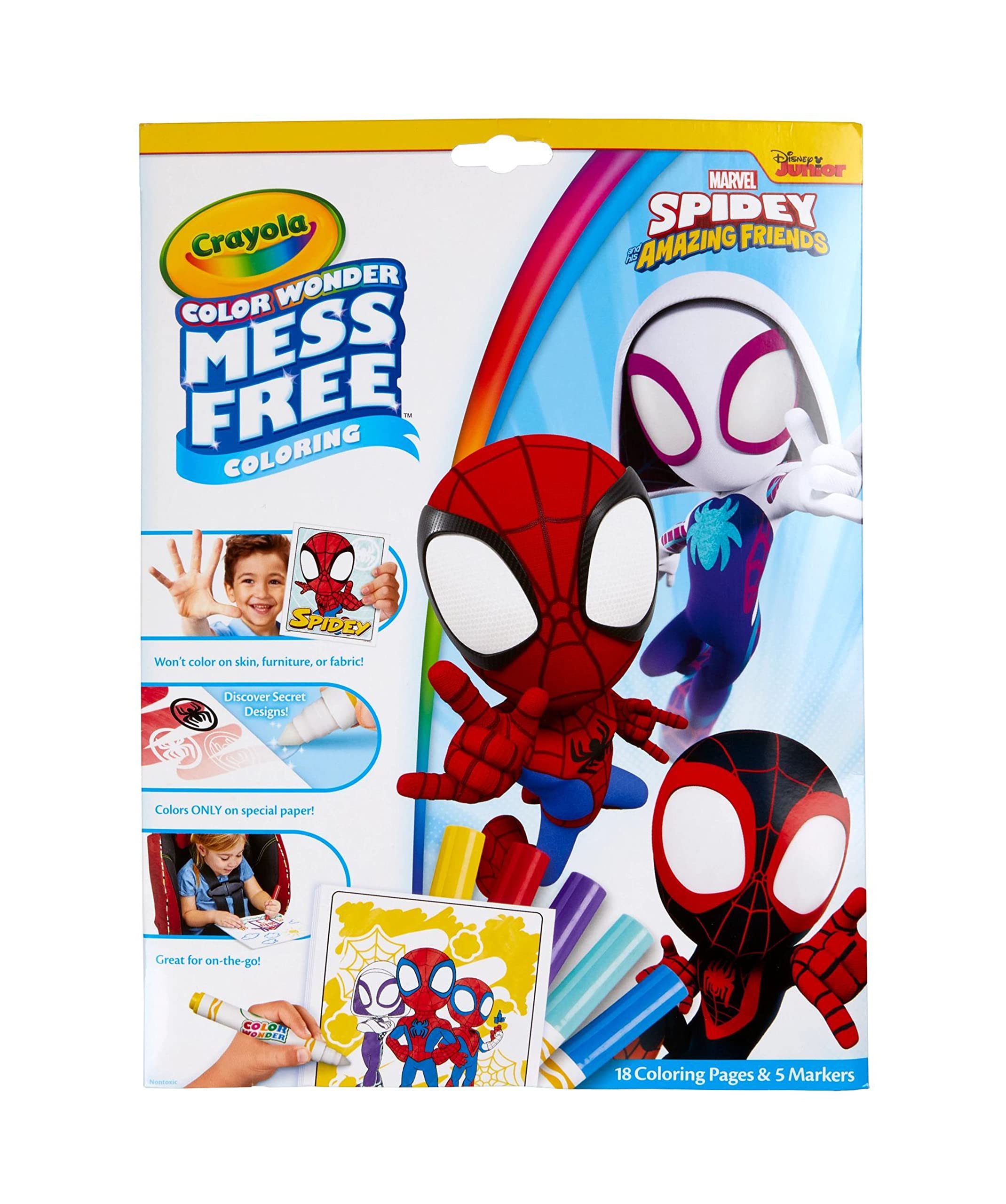 Crayola color wonder spiderman coloring pag ms free markers gift juguet y juegos