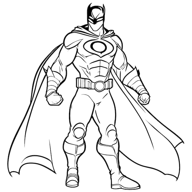 Premium vector superheroes coloring page vector illustration line art