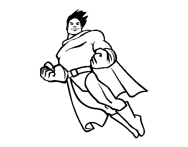 Superman flying coloring page