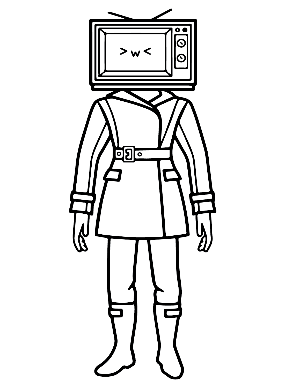 Tv woman coloring sheet for kids