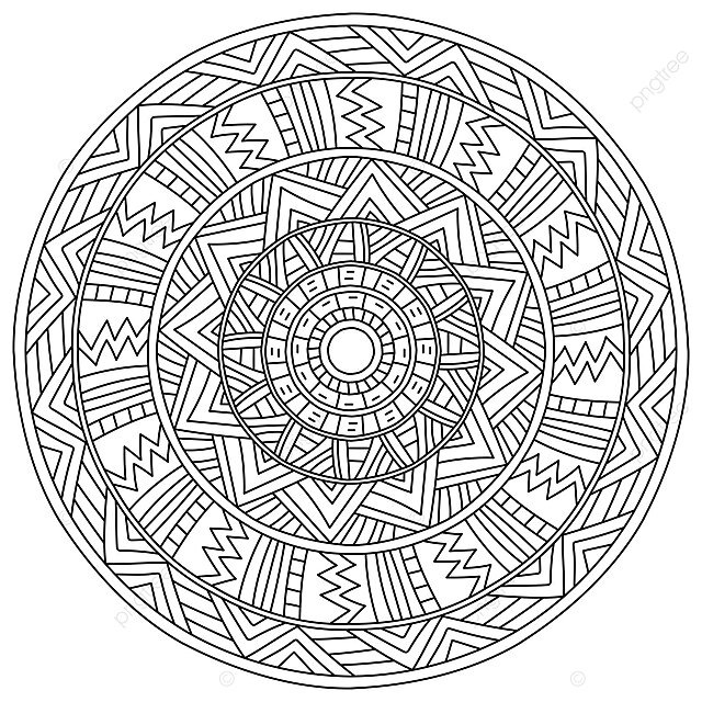 Dibujo de pãgina para colorear meditaciãn contorno mandala con patron lineal lãneas rectas y triãngulos vector png dibujos hombre dibujando dibujo de anillo dibujo de oreja png y vector para dcargar gratis