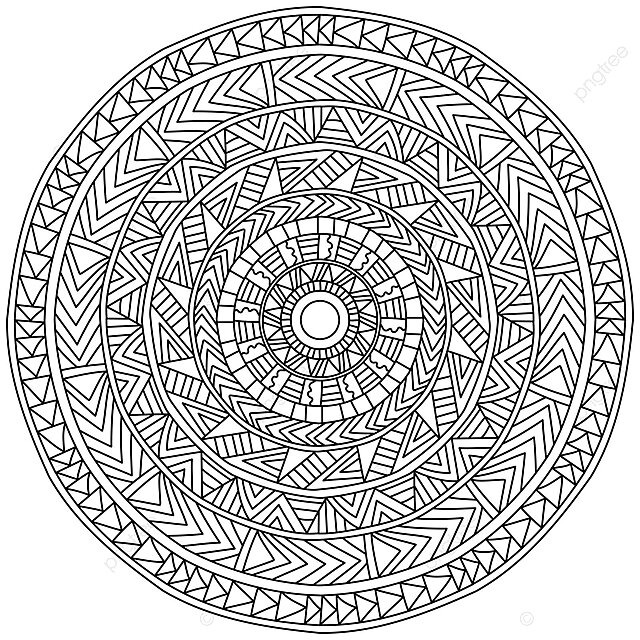 Dibujo de diseão pãgina para colorear meditativo patron lineal lãneas rectas y triãngulos delinean un mandala vector png dibujos hombre dibujando dibujo de anillo dibujo de oreja png y vector para dcargar