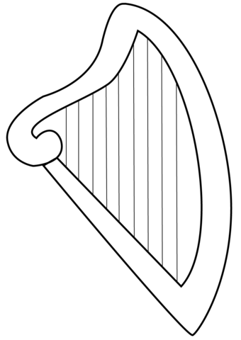 Harp coloring page free printable coloring pages