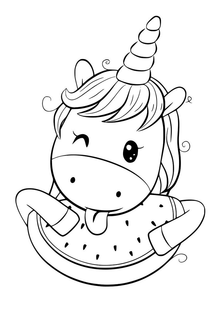 Dibujo de unicornio kawaii para imprimir y colorear unicornio colorear unicornio pintar dibujos para colorear gratis