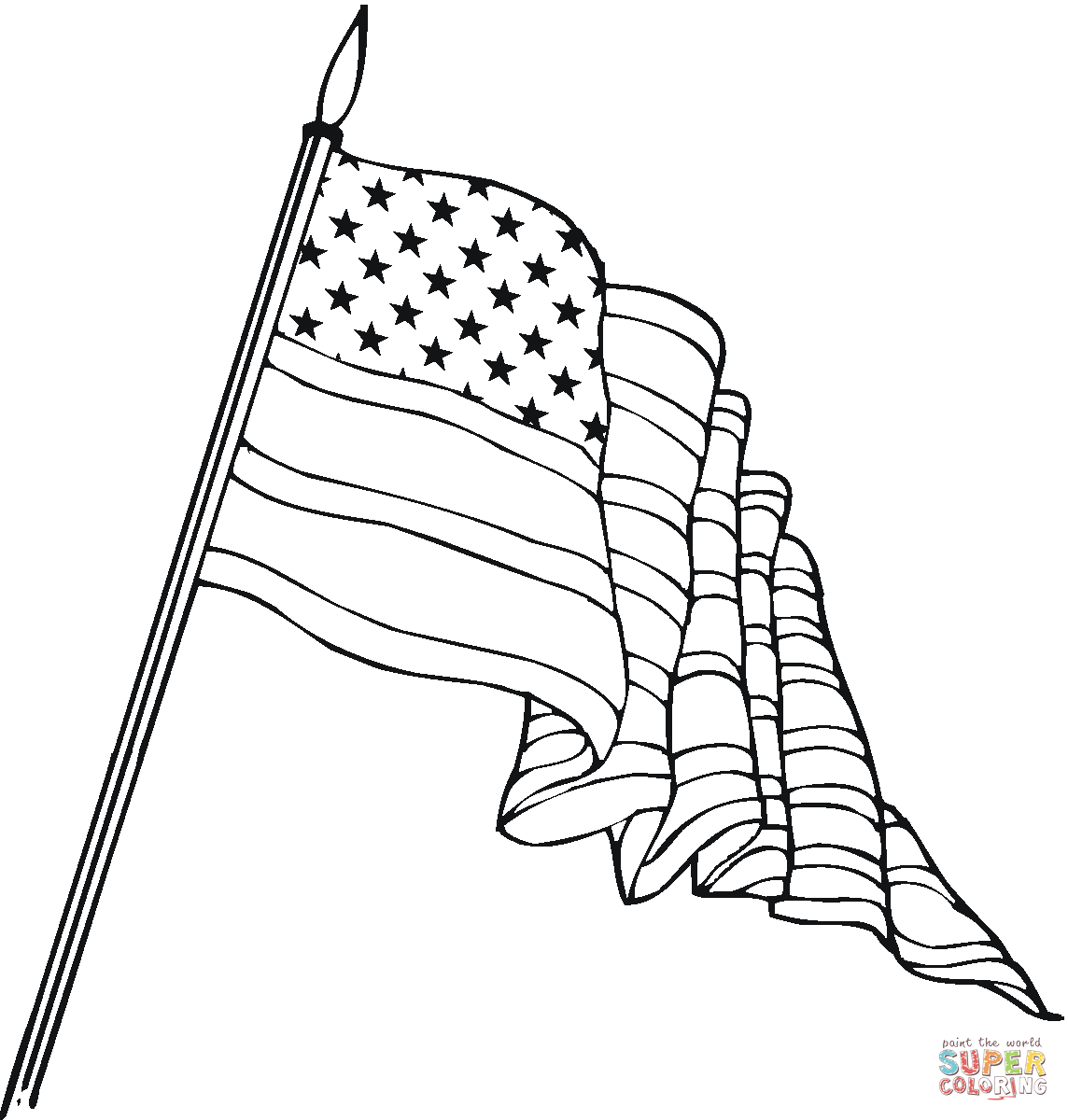 Usa flag coloring page free printable coloring pages