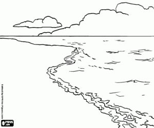 Landscape with beach sea and clouds coloring page ocean drawing coloring pages nature simple line drawings