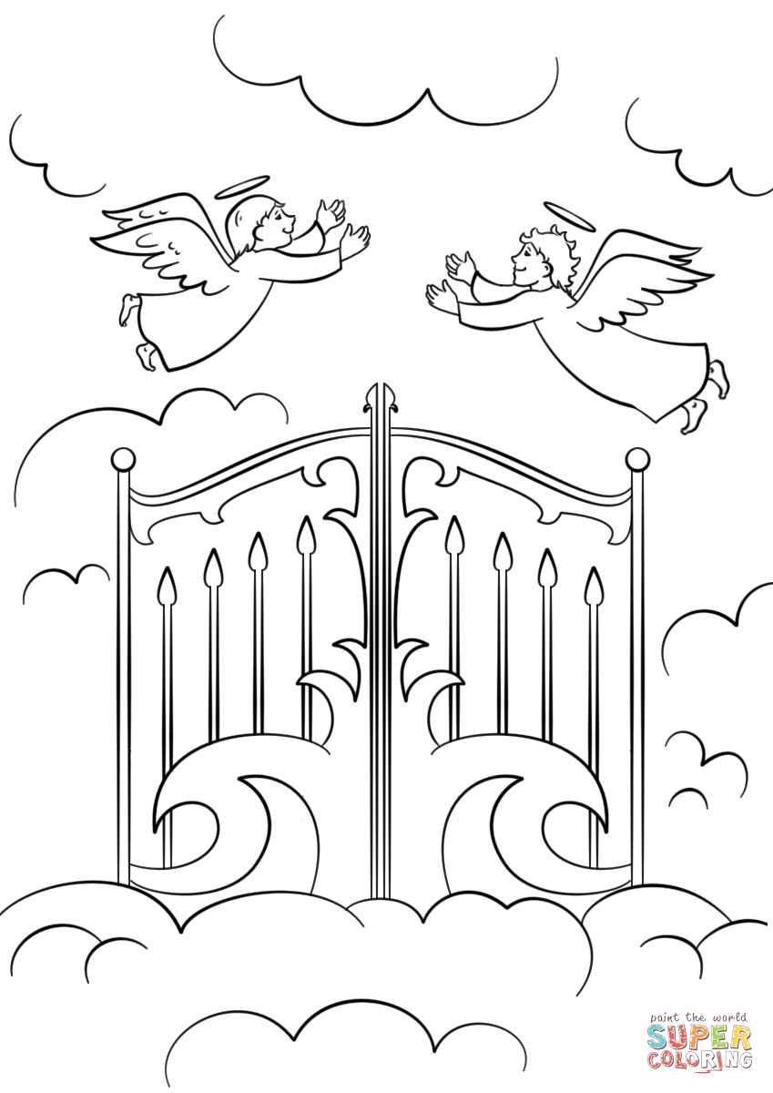 Dibujo de la puerta del cielo para colorear dibujos para colorear imprimir gratis