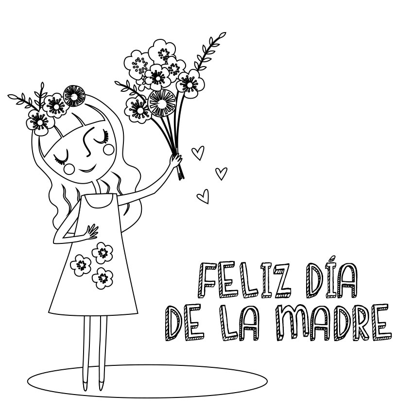 Dibujos del dãa de la madre para colorear y felicitar a mamã