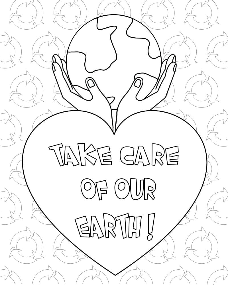 Take car of our earth coloring page