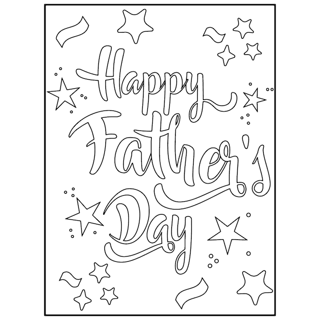 Premium vector father day coloring pages for kids