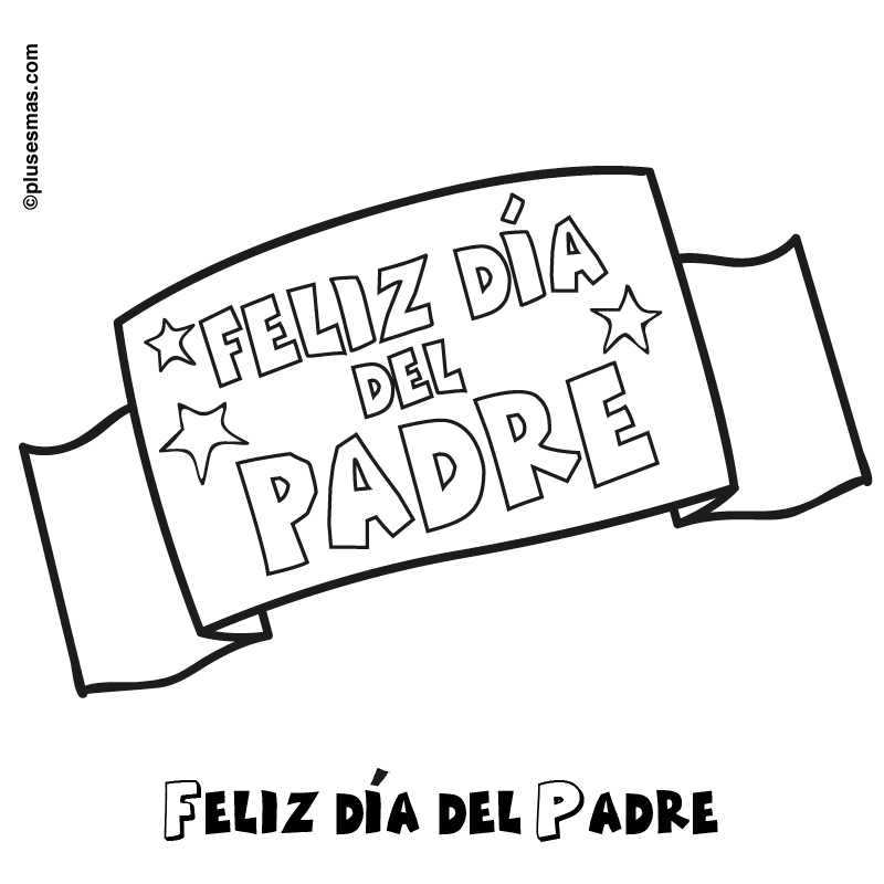 Colorear pancarta del dãa del padre