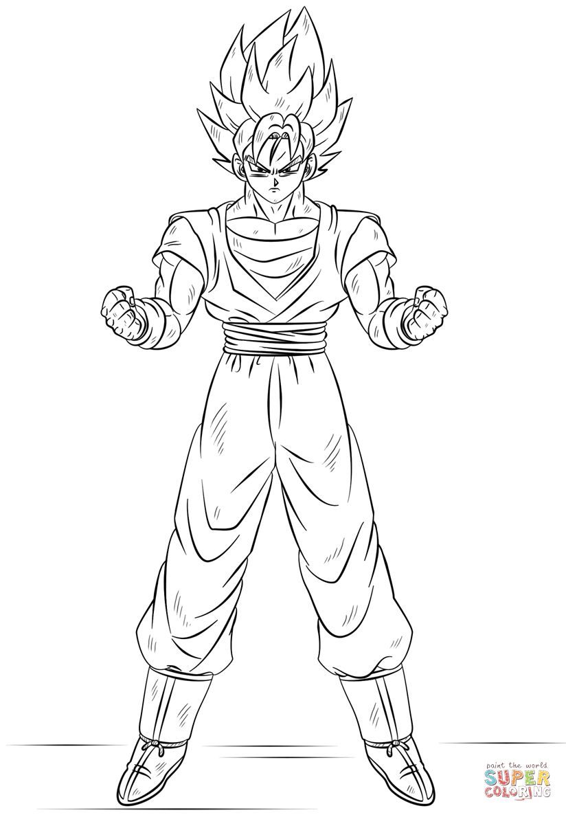 Goku coloring pages black goku trunks and zamasu dragon ball z kids coloring pages